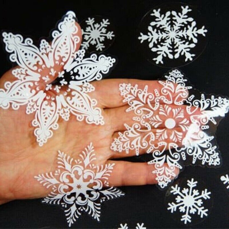 57 stücke Weihnachten Schneeflocke Aufkleber weihnachten Weihnachten Zauberstab Aufkleber Fenster Kinderzimmer Dekorationen für Haus Neue Jahr Dekor Liefert