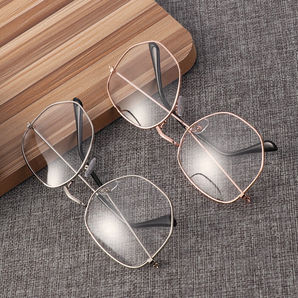 Frau Metall Jahrgang Gläser SchöNe Katze Ohr Übergroßen Optische Gläser Tragbare Rahmen Brille Vision Pflege Brillen