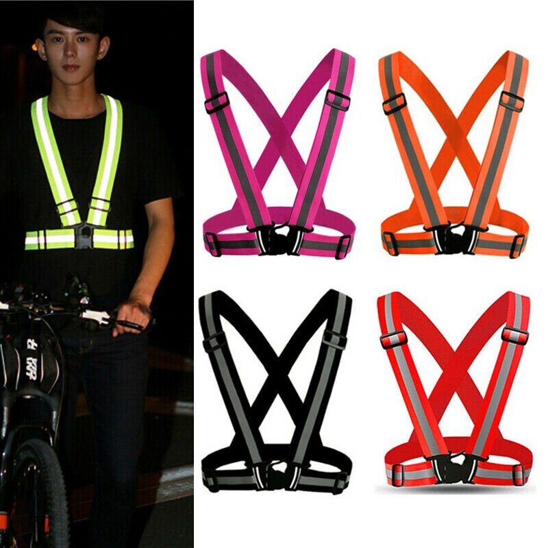 Reflektierende Weste Hohe Sichtbarkeit unisex Laufen draussen Radfahren Sicherheit Weste Einstellbare Gummiband Fluoreszenz Arbeit