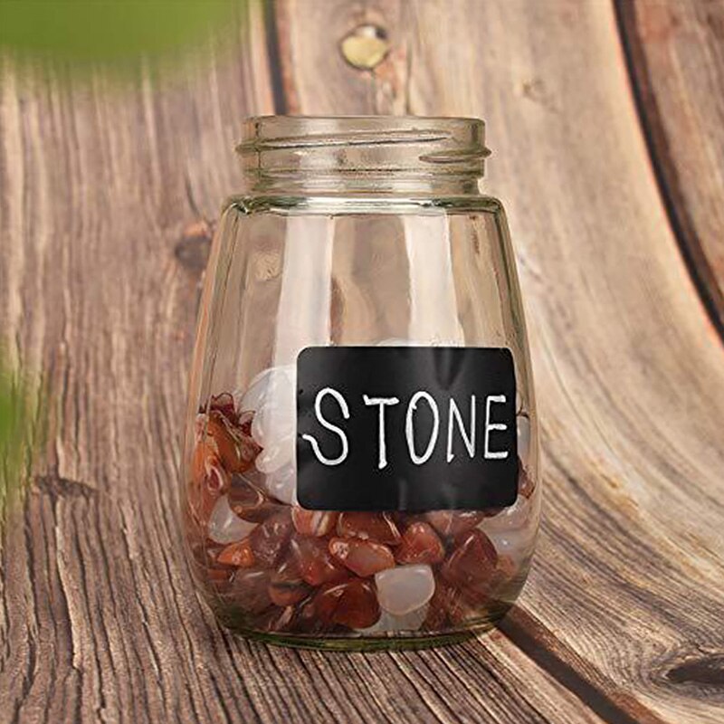 Mini Schwarz Tafel Etiketten Aufkleber Für Küche Lebensmittel Erkennen Pvc Gewürze Glas Aufkleber 5.5*3,5 Cm 120Stck