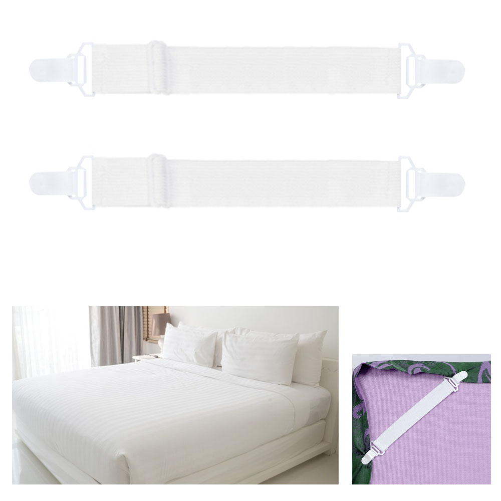 4 Stck Weiß Blatt Schellen Bett Clip Verschluss Matratze Wäscheklammer Ausgestattet Blatt Mit Elastische Elastische Nicht-Unterhose Blatt Halfter Clip Bett