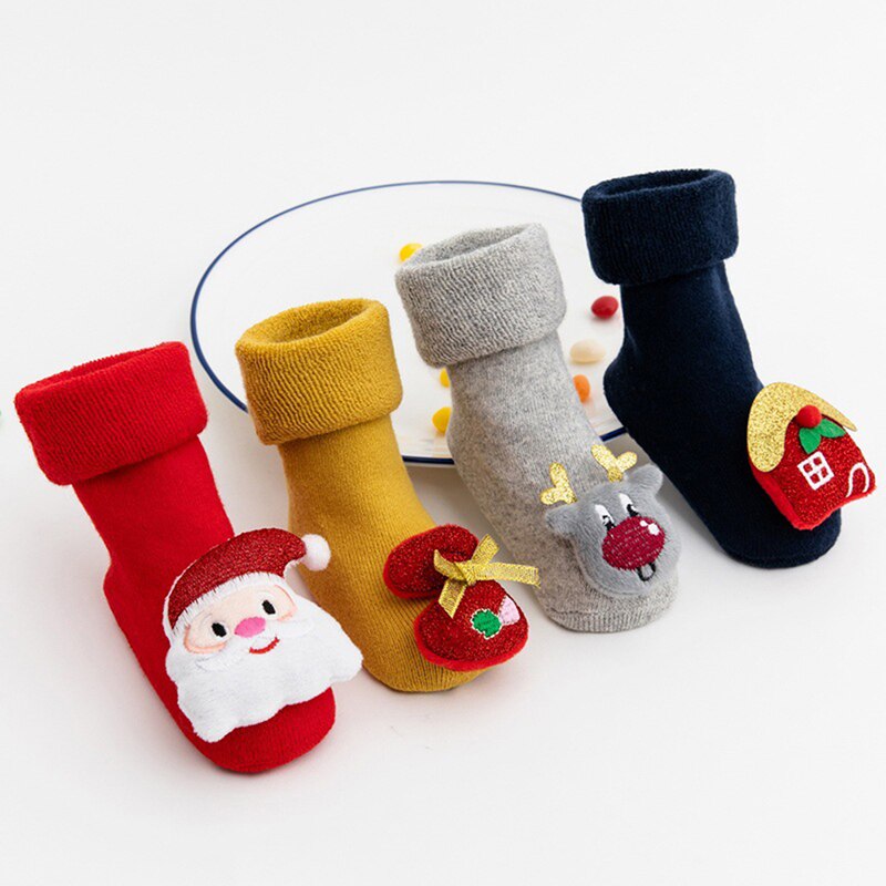 freundlicher Socken Baby Jungen Mädchen socken Weihnachten Santa Hirsch Gestrickte Warme Socken Weihnachten Santa Hirsch Anti-Unterhose Gestrickt Warme socken
