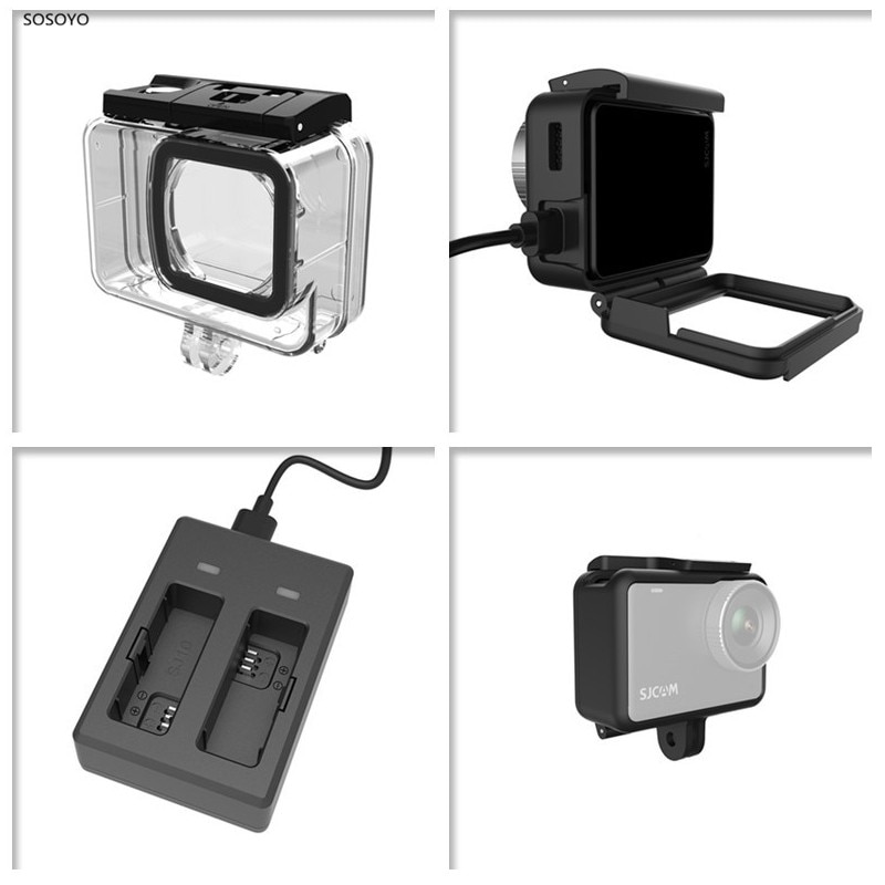 Original Wasserdichte fallen Tauchen Gehäbenutzen Ladung Rahmen Schutzhülle Dual batterie Ladegerät Für SJCAM SJ10 Kamera Zubehör