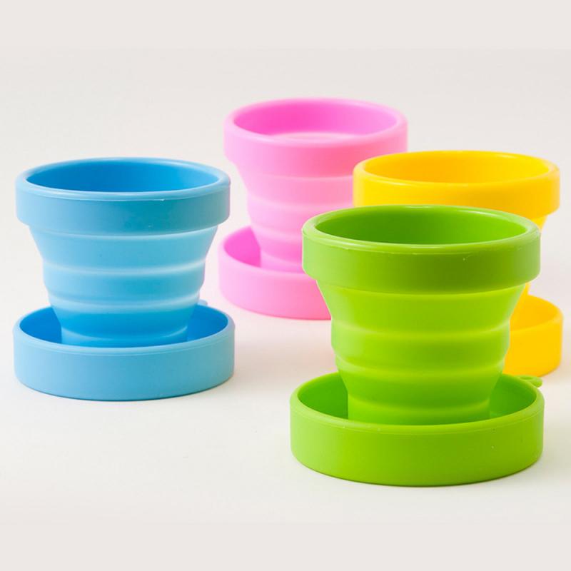 Süssigkeit Farbe Kaffee Tasse Protable Einfarbig Wasser Klapp Garga Tasse Für draussen Reise Silikon Tee Tassen Mit Reise Deckel