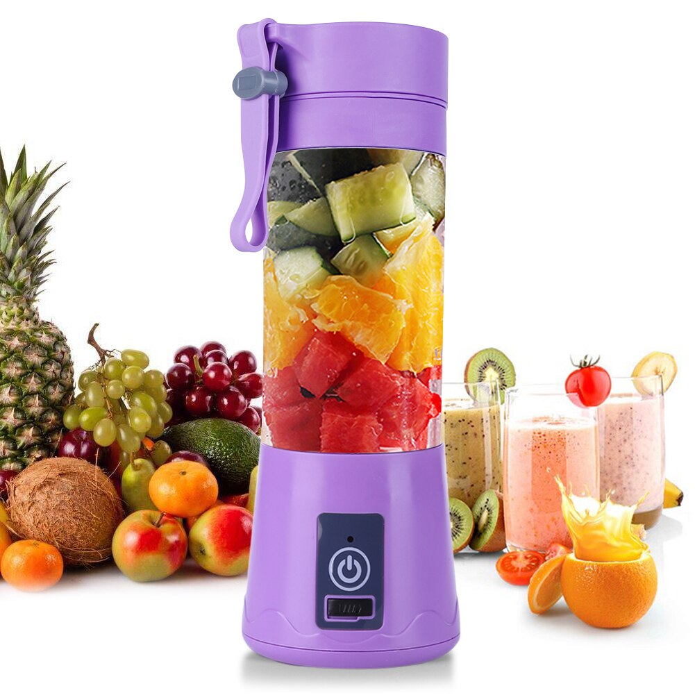 380Ml USB Aufladbare Entsafter Rührgerät 6 Klingen Entsafter Flasche Tasse Saft Zitrus Zitrone Gemüse Obst Smoothie Orangenpressen Reibahlen
