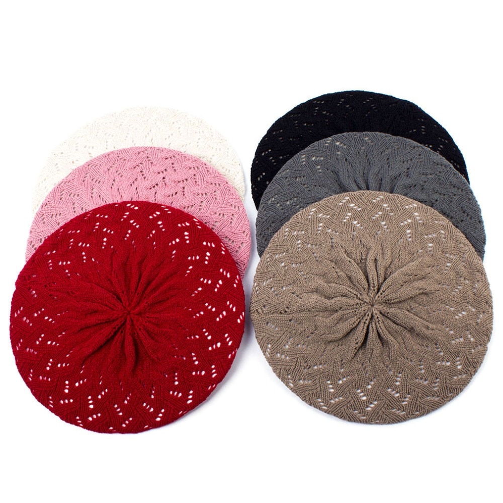 Frauen schlicht Baskenmütze Hütte Frühling lässig Weichen Acryl stricken Baskenmützen für Frauen Weibliche Französisch Künstler Baskenmütze Hüte boinas para mujer GS112