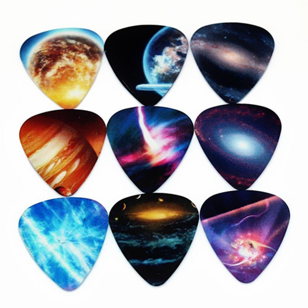 10 stücke Gitarre wählen Bunte Musical Zubehör Universum Planeten Gitarre wählt gemischt Plektrum 0,46mm 0,71mm 1mm Gitarre zubehör