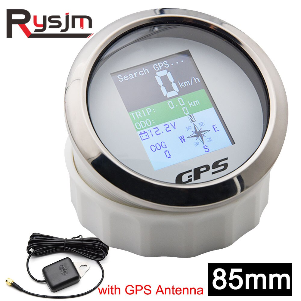 TFT Bildschirm Digitale GPS Tacho Messgerät 85mm MPH Knoten Km/h eingestellt mit GPS Antenne für Stiefel Auto motorrad Kilometerzähler