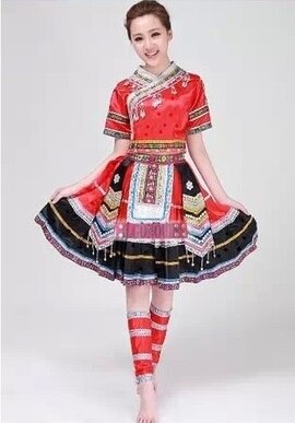 Neue Plus Größe Frauen Mädchen verrotten Antiken Traditionellen Chinesischen Tanz Kostümich Frauen Hmong Miao Kleid Kleidung Hmong Kleidung freundlicher grils