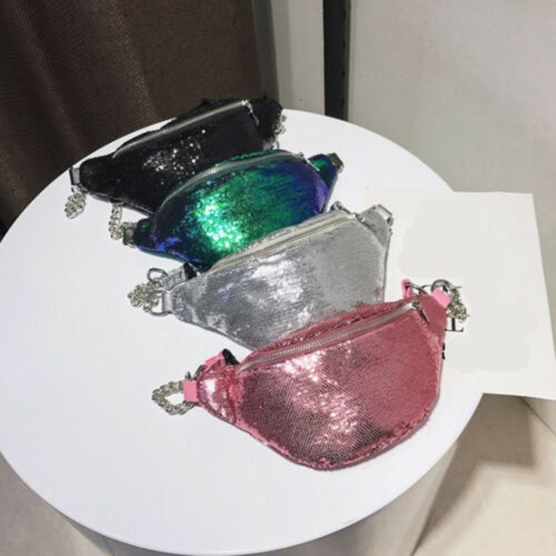neue USA funkeln Pailletten Frauen miserabel Tasche fanny Pack Reise Taille Tasche Gürtel Tasche Brieftasche