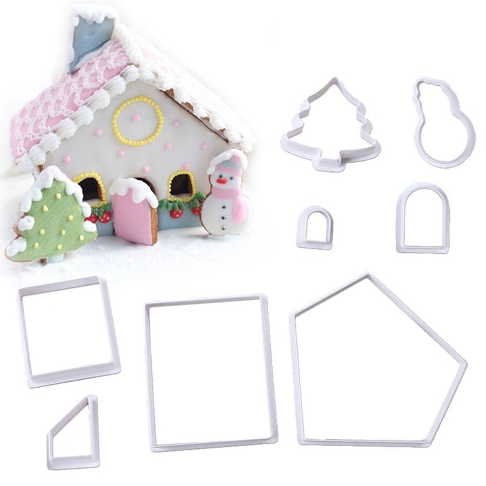 Weihnachten Cookie Cutter Schimmel Haus Weihnachten Tre DIY Kuchen Backen Schimmel Dekorieren Keks Gebäck Backform Werkzeuge Bausatz Backformen