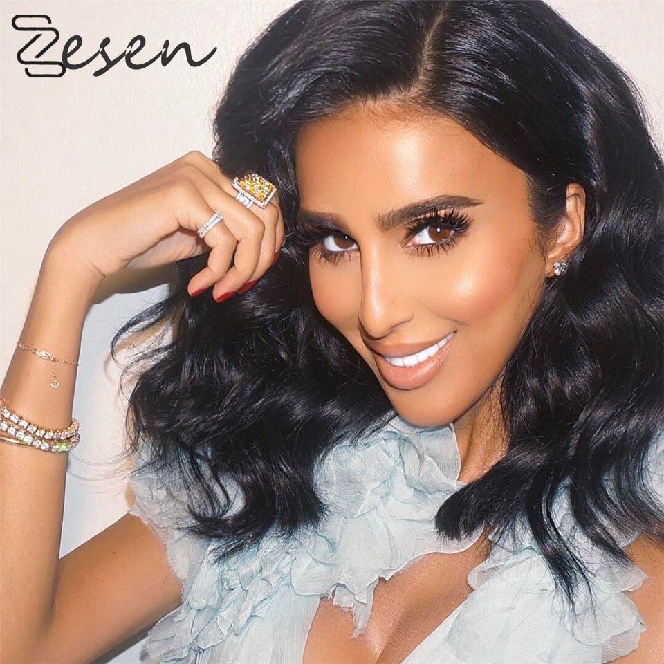 NoEnName _ Null 13*4 Bob Perücke Schwarz Synthetische Kurze Gewellte Perücke Hitze Beständig Faser afrikanisch amerikanisch perücken für frauen