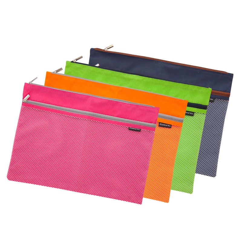 Schule schreibwaren Dokument tasche Super nette 2 Schicht Raster schreibwaren lagerung tasche bleistift fallen büro liefert datei ordner