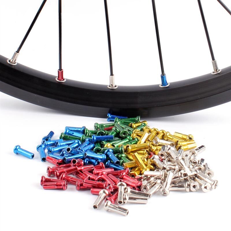 50 stück Fahrrad Eisen Kupfer Speichen Kappe 14mm MTB Berg Straße Fahrrad Radfahren Brustwarzen Speichen Kappe Reit Ausrügestochen Zubehör