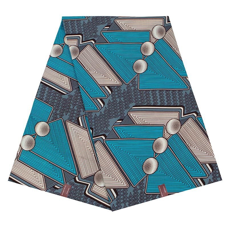 Afrikanische Nigeria ankara Echt Wachs 6Meter los Afrikanische Stoff Himmel-Blau Farbe Drucken Stoff