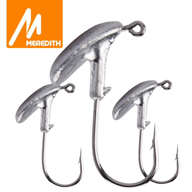 MEREDITH 10 teile/los 3,5g 5g 7g 10g 14g Blut Slot Blei Jig Kopf Becher Angeln haken für Weiche Locken Kohlenstoff Stahl Angeln Hoooks