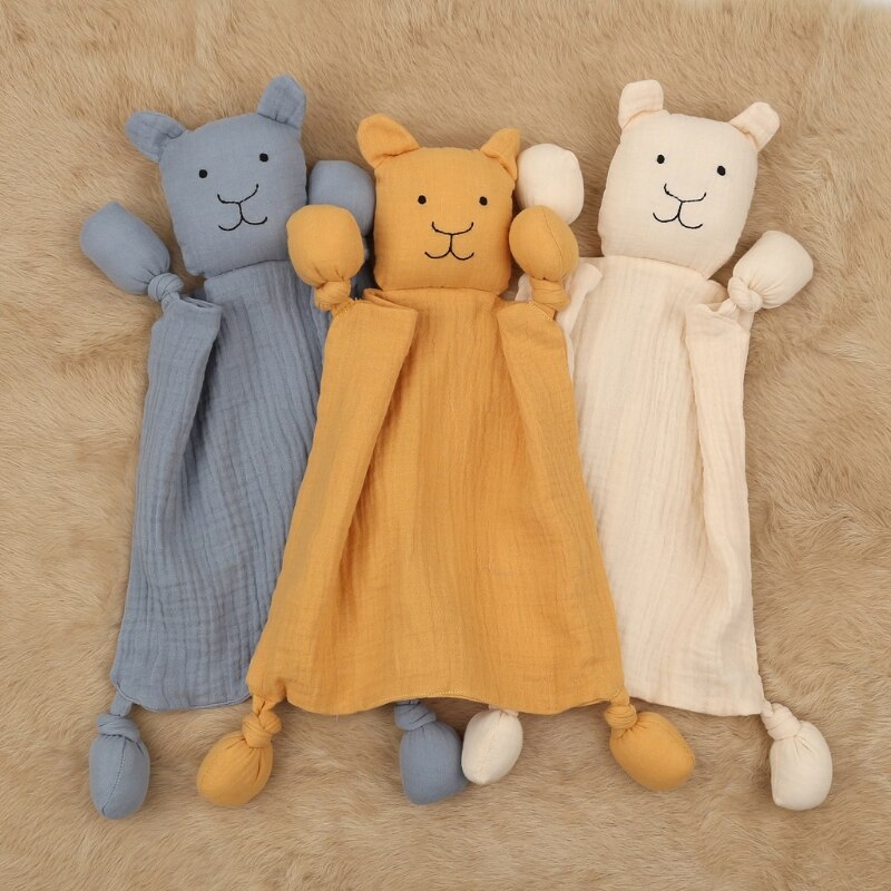 Neue eins organischen Musselin Weiche Decke Ebene Spielzeug Baby Tröster Baby bär Plüsch Spielzeug Kaninchen Schal Taschentuch Beschwichtigen Handtuch