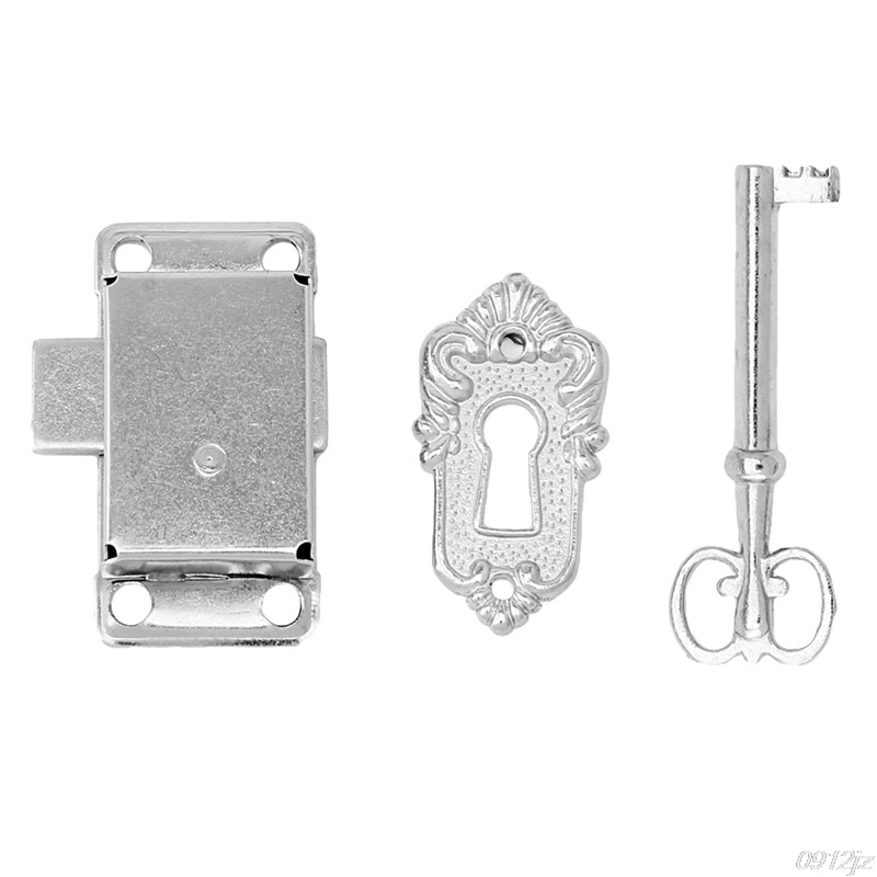 Klassische Jahrgang Antike Schublade Schrank Schrank Schrank Tür Legierung Schloss + Schlüssel Innen Türschlösser Neue schiff Dls HOmeful