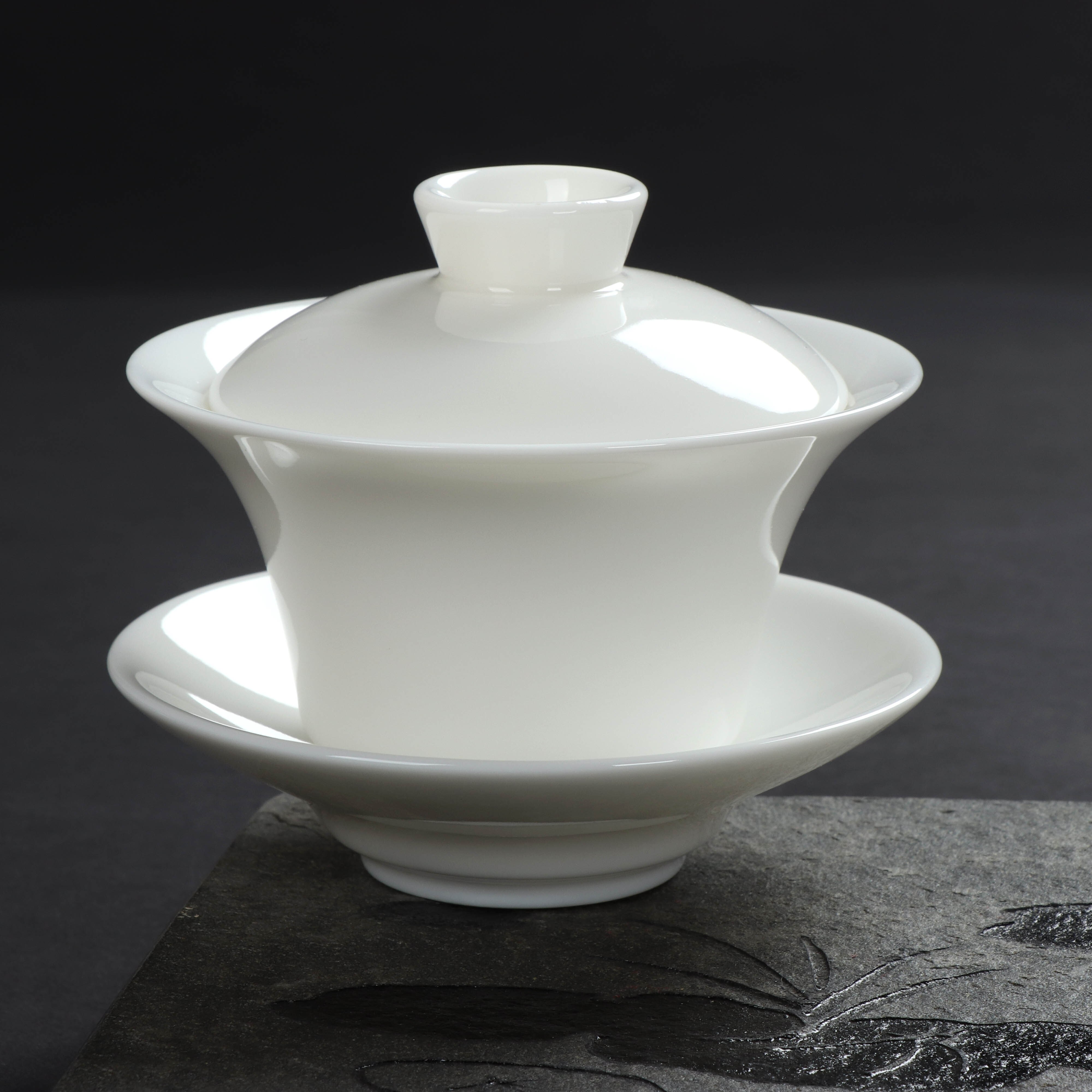 Reinen Weißen Porzellan Abdeckung Schüssel Talg Jade Keramik Tee Tasse Sancai Gaiwan Kung-Fu Tee-einstellen Seladon Tee Zubehör