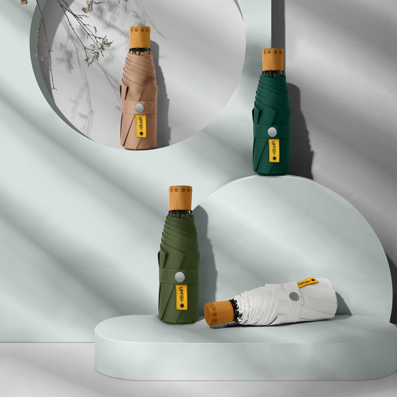 Neue Frau Mini Farbe Kleber 8K Alle-nasser Regenschirm UV Widerstand Fünf Falten Regenschirm Sonnenschirm Tragbare paraguas psg freundlicher regenschirm