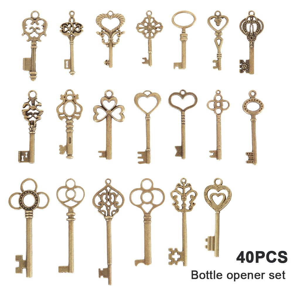 Gemischt 40 stücke Hochzeit Souvenirs Skelett Flasche Öffner + Stichworte Jahrgang Hochzeit Gefälligkeiten und für sterben Gäste Party dekoration Favors