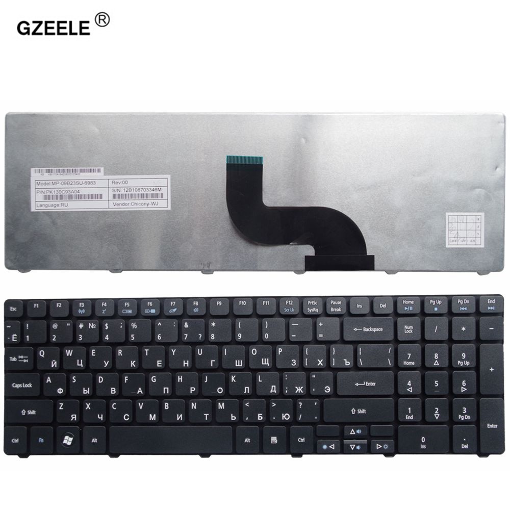 GZEELE russische Laptop Tastatur für Acer streben 7540 7540G 7551 7551G 7552 7552G 5749 5749Z RU Ausführung schwarz Notizbuch tastatur