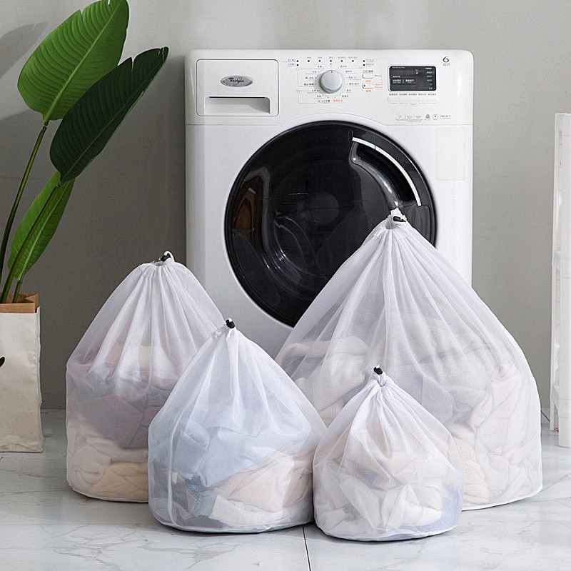 Neue Polyester Kordelzug Wäsche Tasche Blätter Kleidung Waschmaschine Waschen Tasche Runde Kordelzug Tasche Für Waschen Kleidung
