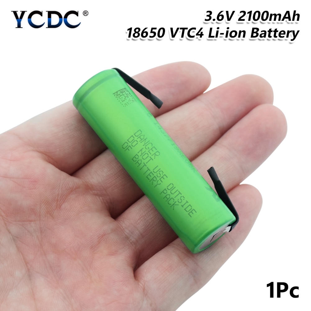 3,6 V Volt Grün Flache 18650 Li-Ion Lithium-Batterien Wiederaufladbare 2100mAh Hohe Ablauf VTC4 18650 Batterien