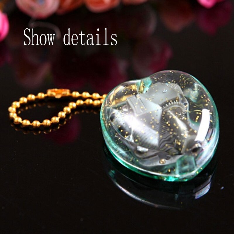 Musik Kasten MagiDeal Schlüsselring Musik Kasten Mini Wind hoch Herz bilden Musical Kasten Keychain Anhänger Blau