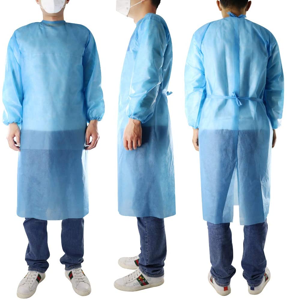 40 stücke/20 stücke/10 STÜCKE Einweg Isolation Kleid Gesamt Wasser-beweis Schutz Anzug Sicherheit Kleid Tragen mit