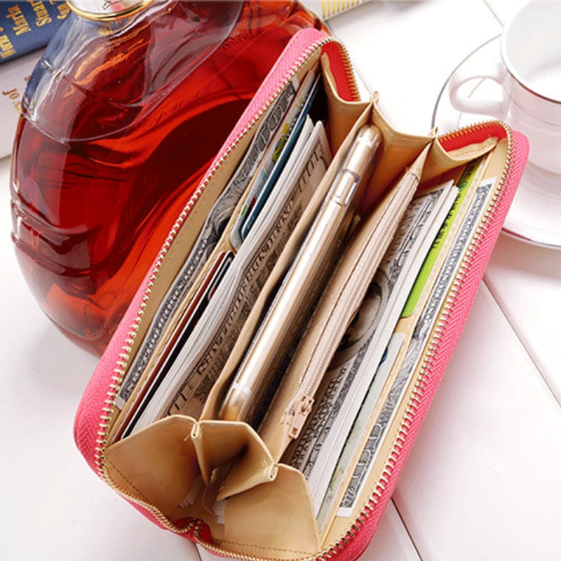 Dame Frauen Leder Kupplung Brieftasche Lange Karte Halfter fallen Geldbörse Handtasche Telefon Halfter fallen Kupplung Handtasche