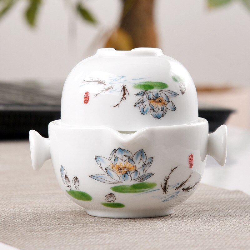 Tee-einstellen Enthalten 1 Topf 1 Tasse, elegante gaiwan, schöNe und einfache teekanne wasserkocher und teetasse, Reise wasserkocher, freies