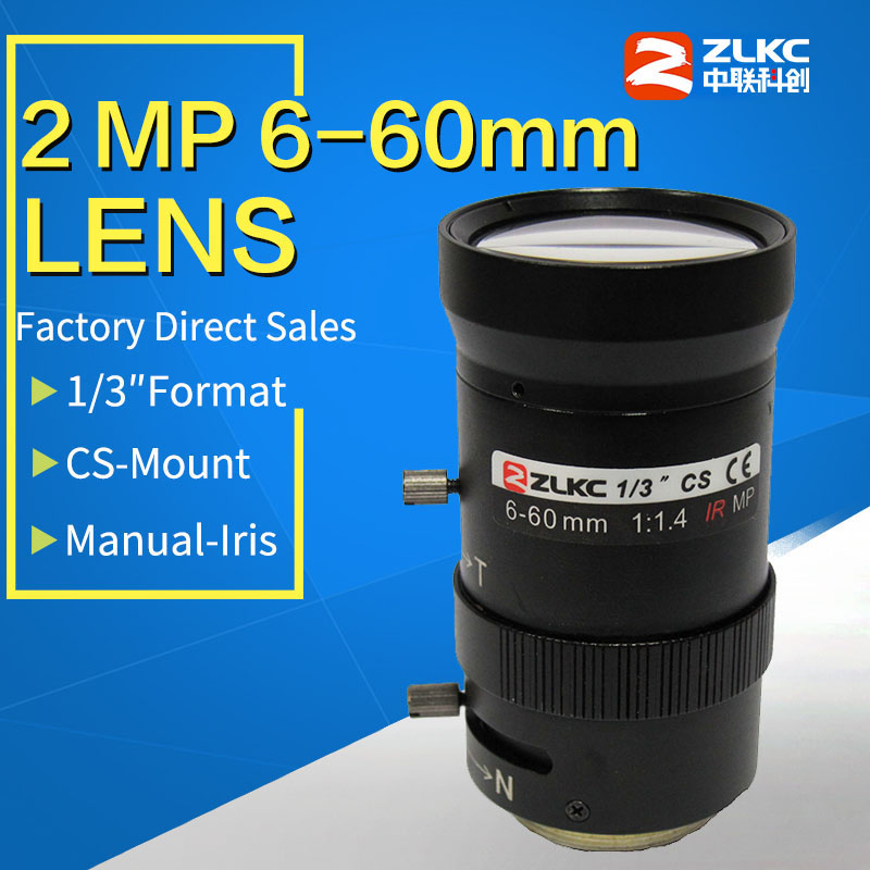 2,0 Megapixel 6-60mm HD CCTV objektiv manuelle Iris Vario CS-montieren F1.6 Für 720 P/960 h/1080 P/2MP/IP/Kasten Kamera objektiv FA linsen