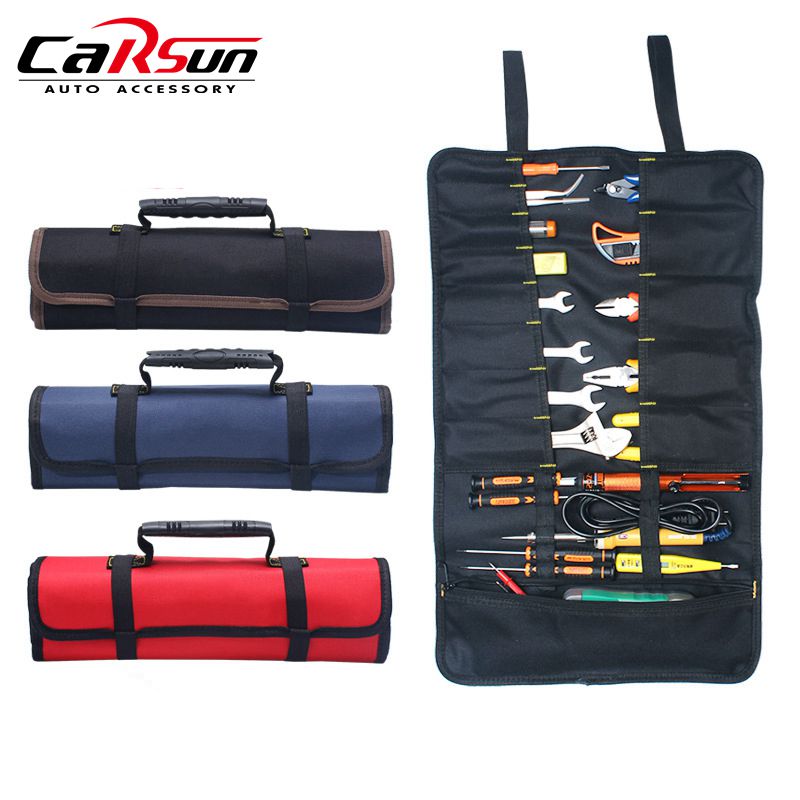 Auto Lagerung Oxford Leinwand Rolle Auto Reparatur Werkzeuge Lagerung Tasche Veranstalter Wasserdichte Tragbare Diagnostische Werkzeuge Auto Veranstalter