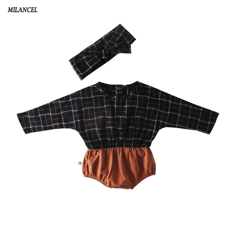 MILANCEL Frühling Neue Baby Kleidung Plaid Karosserie für Jungen Baumwolle Baby Mädchen Kleidung Langarm Baby Karosserie 0-2 jahre