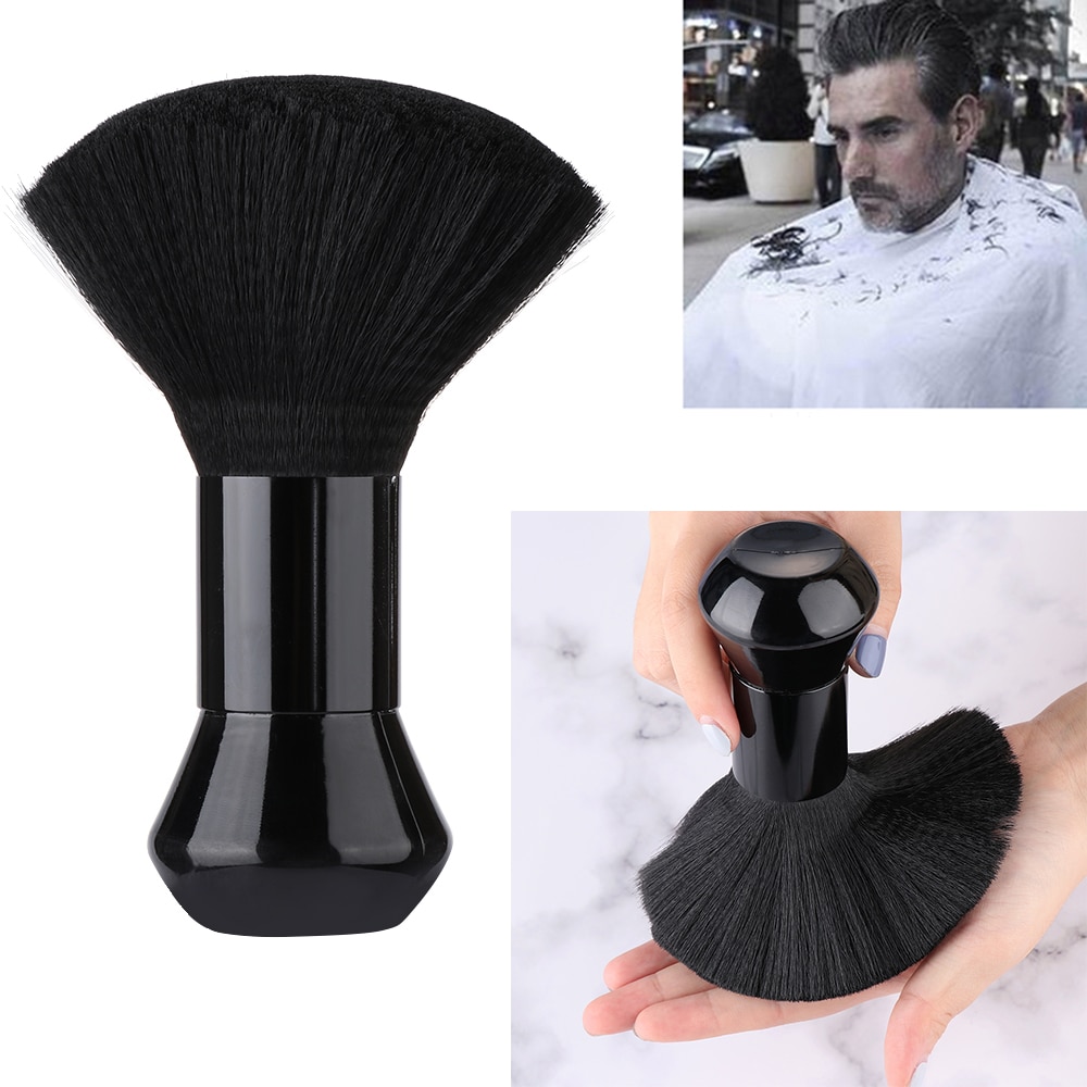 1PC Weiche Schwarz Barbier Haar Reinigung Haarbürste Nacken Gesicht Staubtuch Bart Pinsel Salon Schneiden Friseur Styling machen-hoch-Werkzeug