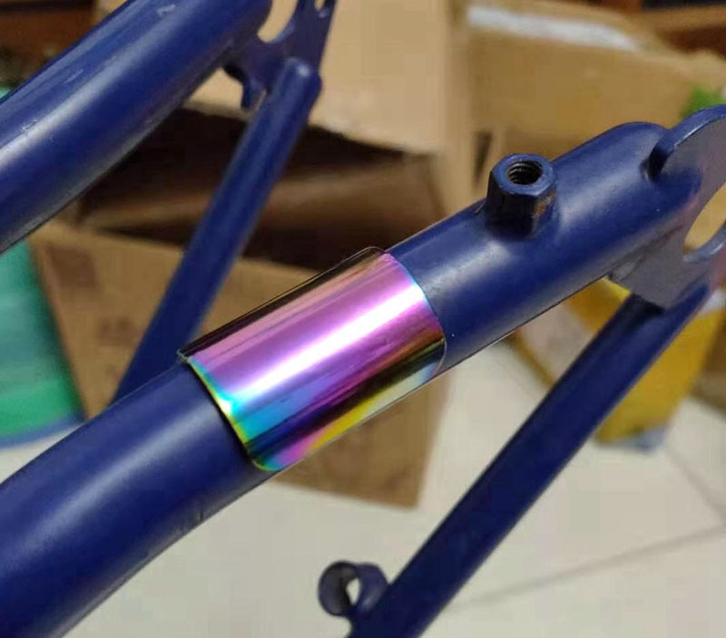 Klapp Fahrrad Metall Aufkleber Hinten Rahmen Schutz Aufkleber für brompton fahrrad Schutz Aufkleber Metall