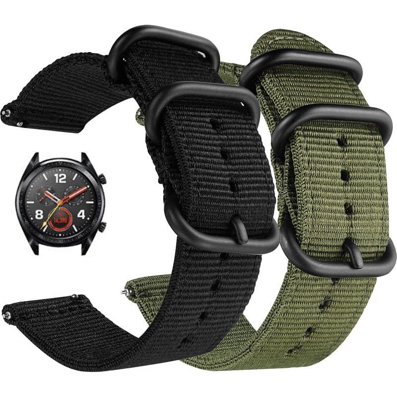 schnell Freisetzung Leinwand Nylon Armbinde für Huawei Uhr GT Ehre Magie Uhr Band Handgelenk Gurt Metall Armbinde Gürtel Für TicWatch Profi