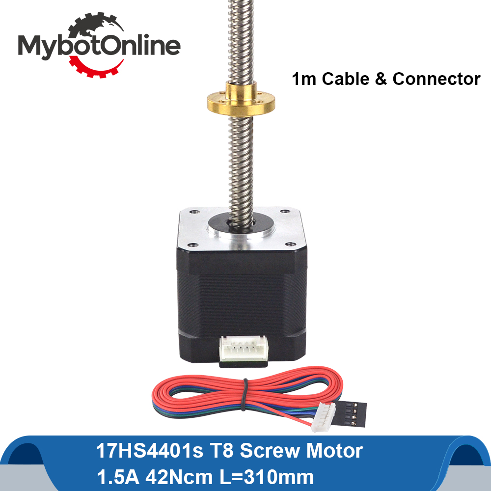 Nema 17 Blei Schraube Stepper Motor- 17HS4401s 310mm T8 Schraube Stange linear Schrittmotor linear Antrieb für CNC 3D drucker Teile