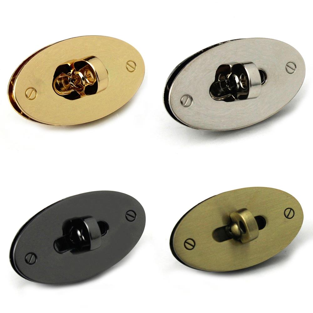 1 stücke Metall Oval bilden Tasche Drehen sperren Twist sperren Verschluss Leder Handwerk Frauen Tasche Handtasche Schulter Tasche Geldbörse DIY Hardware-