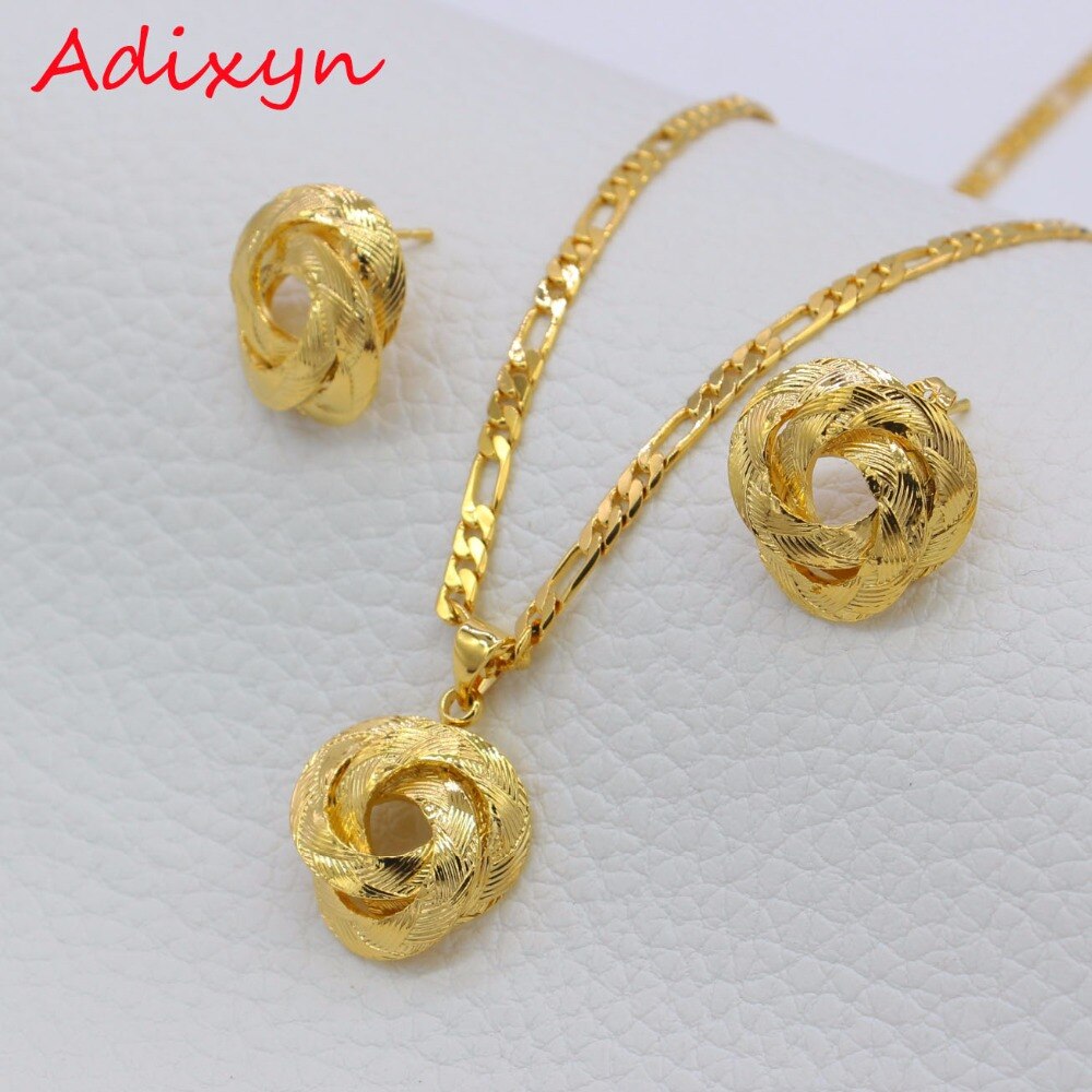 Adixyn Kleine Charme Afrikanische Halskette/Ohrringe/Anhänger Schmuck-einstellen für Frauen/Mädchen/freundlicher Metall Russland schmuck N01205