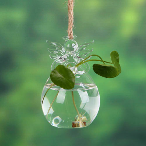 Klar Engel wünschen Glas Hängen Vase Flasche Terrarium Hydrokultur Vase für Hochzeit Heimat Zubehör DIY Heimat Garten Dekor