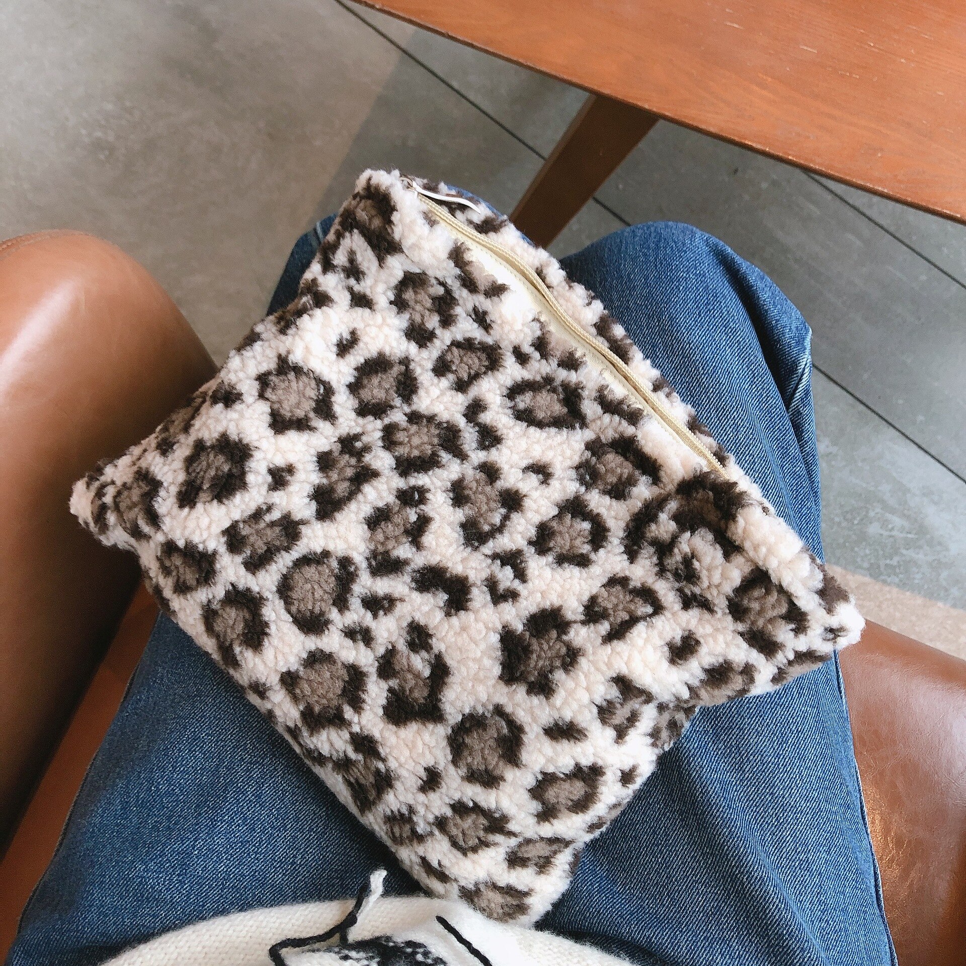 Leopard drucken Baumwolle Hand Tasche machen-hoch Tasche Frauen der Literatur Und Kunst Warme Winter Neue Produkte Handtasche Schild Kupplungen Tasche