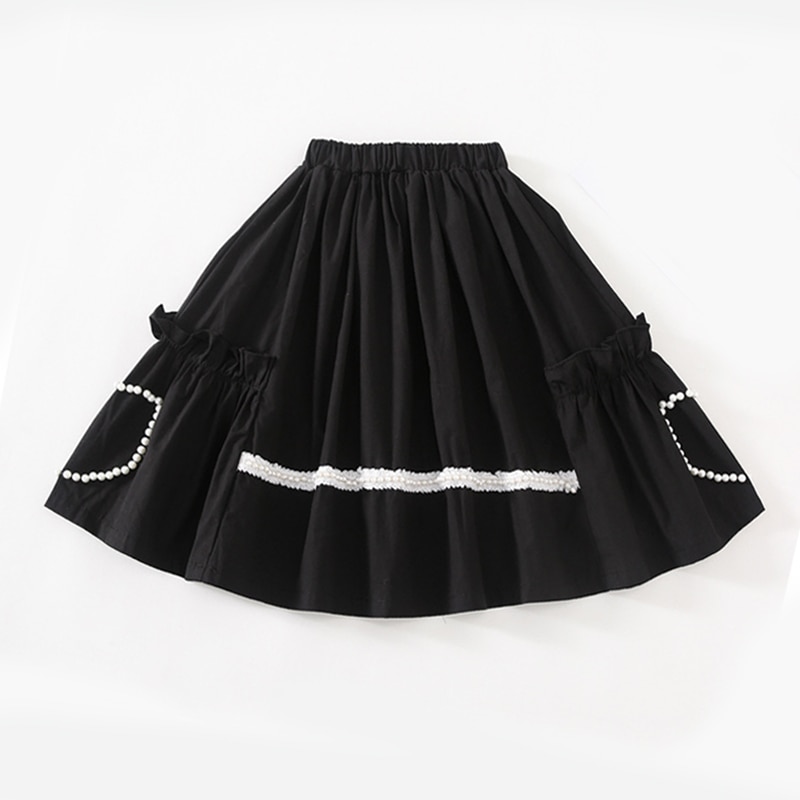 Babyinstar Baby Mädchen Prinzessin Kleidung Schwarz Unregelmäßigen Rüsche Felsen mit Perle Kleinkind freundlicher Kleidung freundlicher Lange Ballettröckchen Röcke