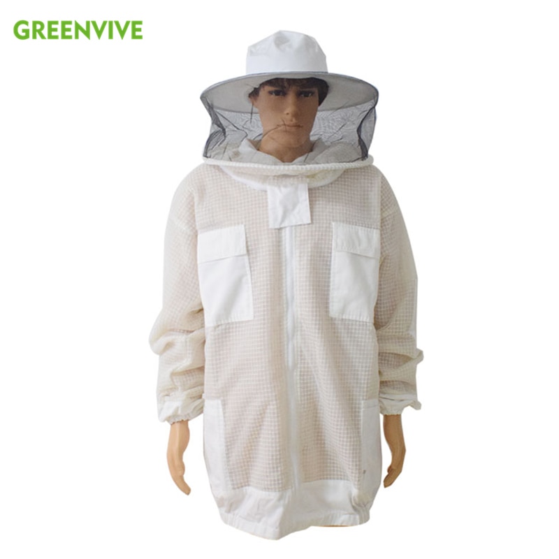 Bienenzucht Jacke Professionelle Anti Biene Anzug 3 Schicht Luft-durch Schutz Kleidung Biene Anzug mit Abnehmbare Hütte Belüfteten