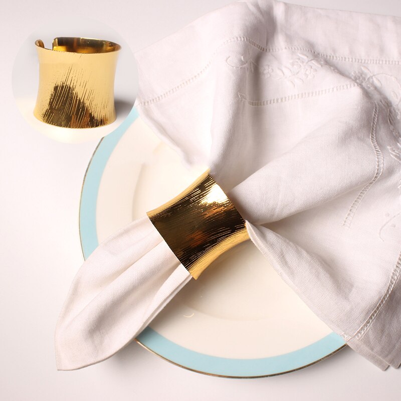 1 stücke Serviette Ring Halfter Gold Silber Taufe Armreif Metall Hochzeit Party Lieferungen Kleine Mund Serviette Schnalle