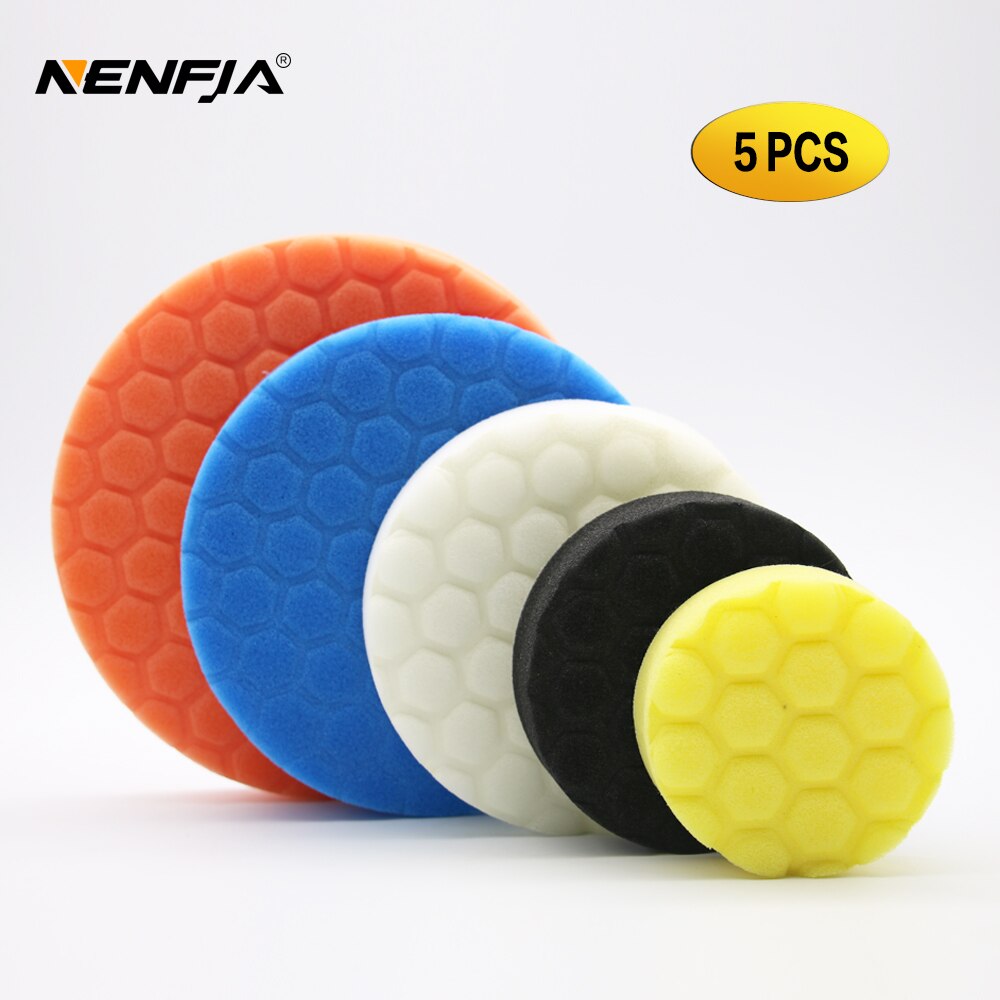 5 stücke 3 '/4'/5 '/6'/Sechseckigen Schwamm Polieren Pad Bausatz für Auto Polierer Hause DIY Wachsen Polieren Schaum Pad Polieren Schwamm Disk