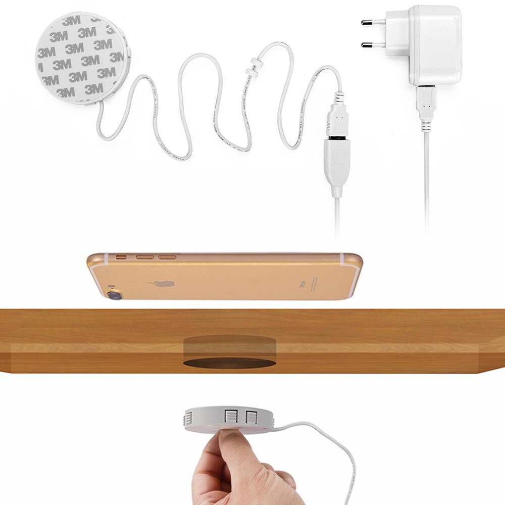 QI Unsichtbare Drahtlose Ladegerät Tisch Ladung Pad Möbel Tisch eingebettet Für IPhone11 Xiaomi Einfach mit Anti-Schleudern Zähne