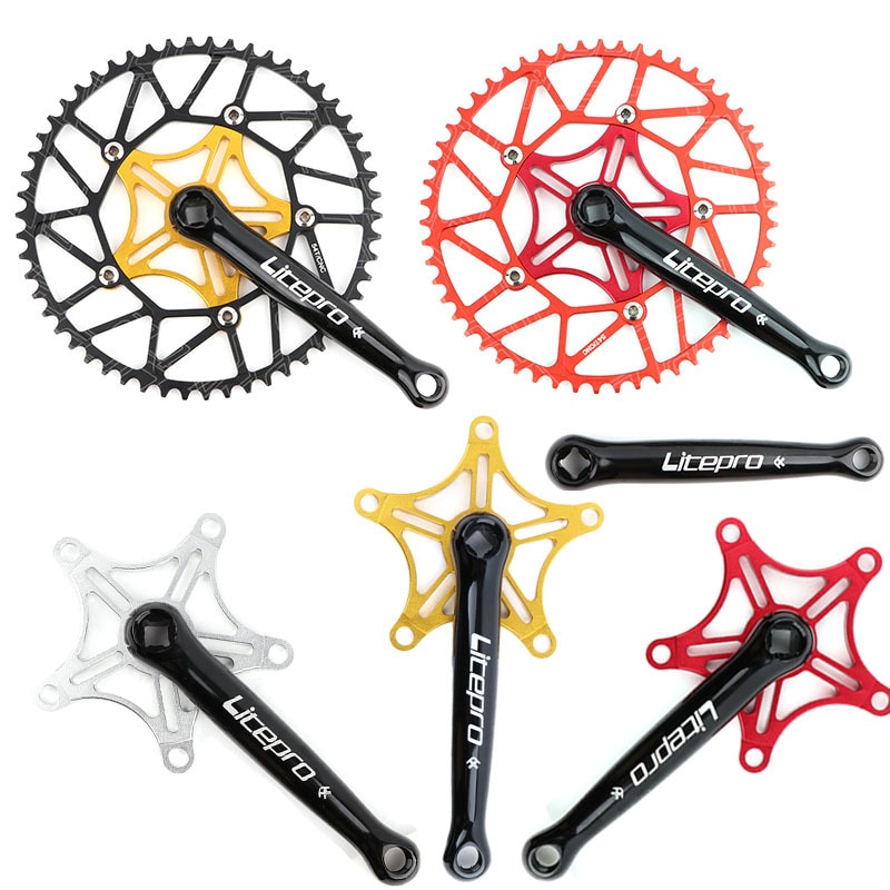 Litepro BCD130mm Quadratischen See Kurbel Faltrad Ultraleicht Kurbel für Brompton Kohlenstoff-kurbelgarnitur mtb bmx Teile Fahrrad Kettenblatt Kurbel