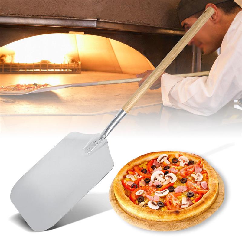 66cm Aluminium Pizza schälen Schaufel mit Holzgriff Pizza Schaufel Backen Werkzeuge Küche Käse Cutter Schalen Heber Werkzeug